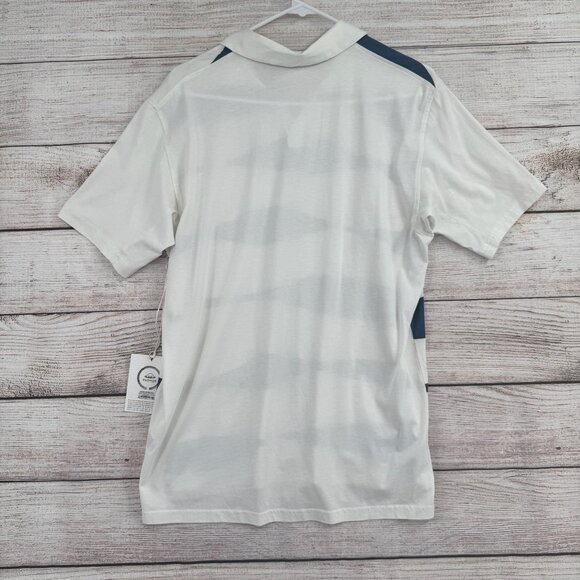 Radmor Golf‎ Crosby Reverb Polo Shirt Men's Small White/Blue Striped NEW - Picture 2 of 9